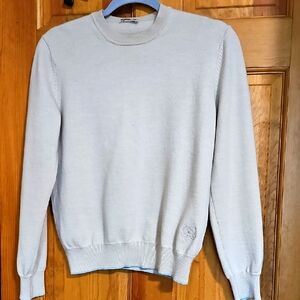 Kenzo Paris Classic Wool Sweater Sand Color LighT Blue Trim SIZE S